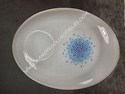 Anchor Hocking-Fire King Blue Mosaic Snack Plates