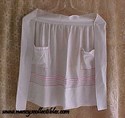 Pink and White Embroidered Apron