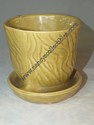 Brush Flower Pot w/Saucer