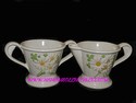 Metlox Sculptured Daisy Creamer & Sugar