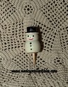 Miniature Wooden Snowman Pick