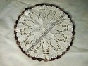 Hand-Crocheted Brown and White Doily