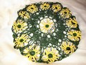 Hand-Crocheted Green and Yellow Bowl Cover