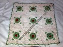 Hand-Crocheted White and Green Pillow Cover