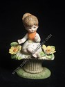 Girl Sitting on Flower Basket Figurine