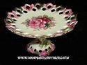 Lefton Rose Decorated Pedestal Compote/Cake Plate