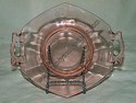 Pink Glass Handled Plate