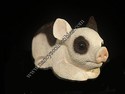 Stone Critters - Piglet Laying Black & White