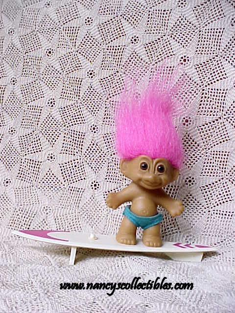 TROLL DRESSED RAILROAD TRAIN 5" #18525 TOY DOLL RED HAIR RUSS TROLL COLLECTIBLE 